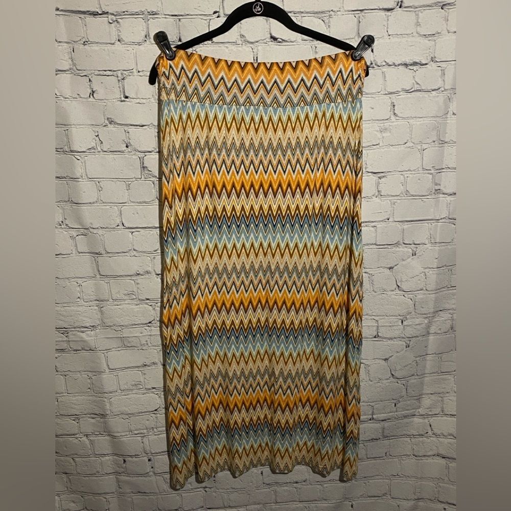 Papermoon for Stitch Fix Women's Size L Maxi Skirt Multi Colored Chevron
